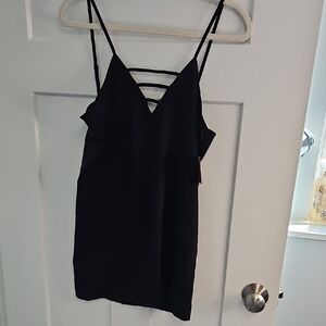 One Step Ahead Black Strappy V-Neck Cami